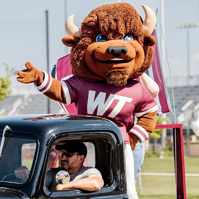 Bucky in the WT Homecoming Parade